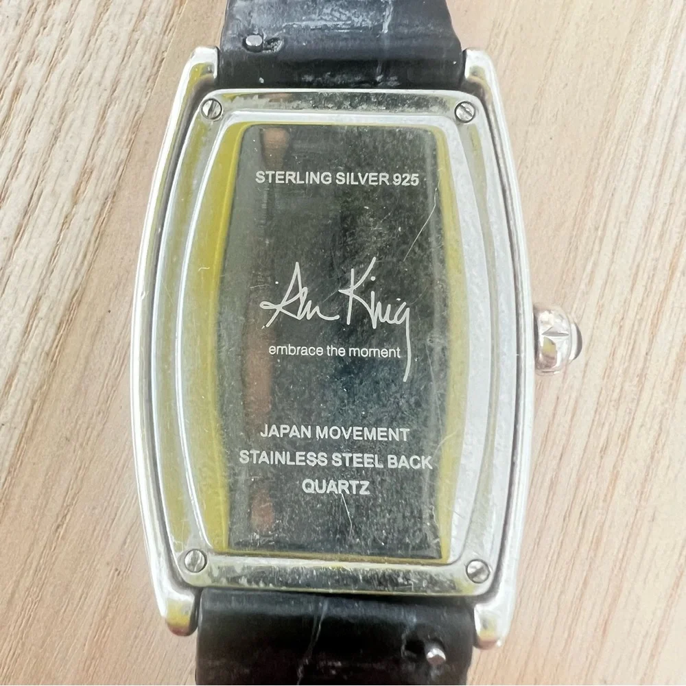 Ann King embrace ladies Curvex Sterling silver dress watch NEW BATTERY